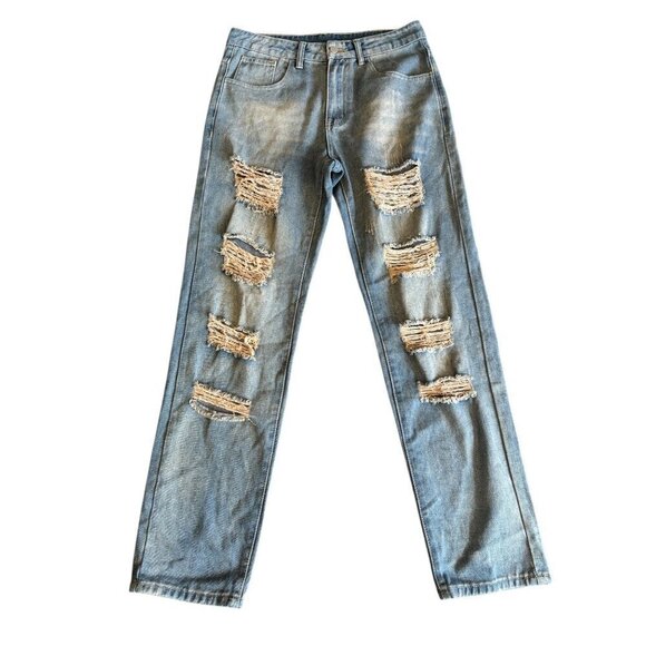 Other - Men's Sandy Blue Distressed Straight Leg Jeans